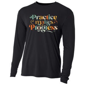 Practice Makes Progress Over Perfection Positive Motivation Cooling Performance Long Sleeve Crew