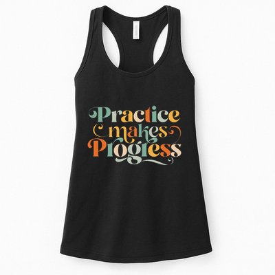 Practice Makes Progress Over Perfection Positive Motivation Womens Tank Top