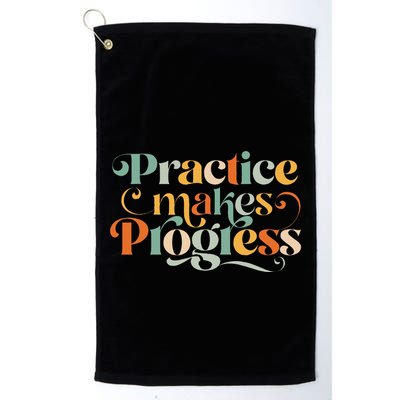 Practice Makes Progress Over Perfection Positive Motivation Golf Towel