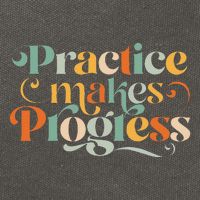 Practice Makes Progress Over Perfection Positive Motivation Cotton Canvas Backpack