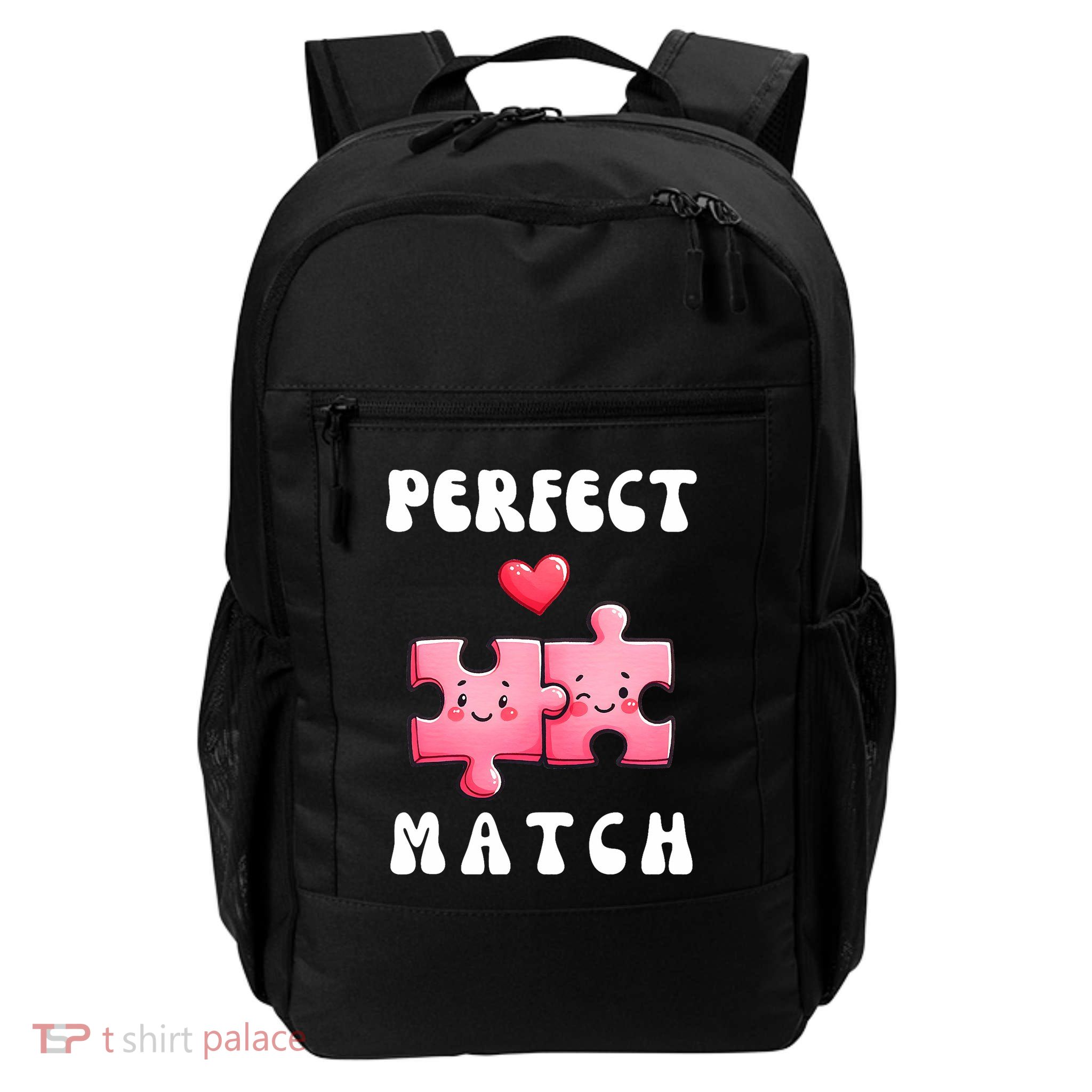 Perfect Match Puzzle Pieces Valentines Day Daily Commute Backpack