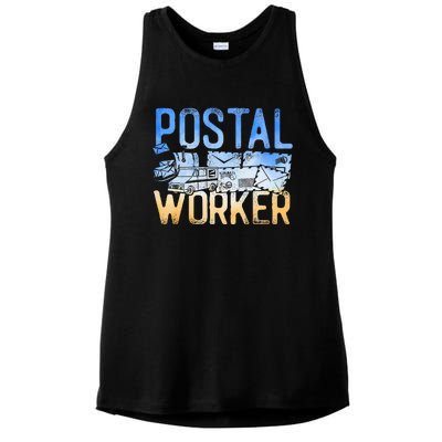 Postman Mailman Postal Worker Ladies PosiCharge Tri-Blend Wicking Tank