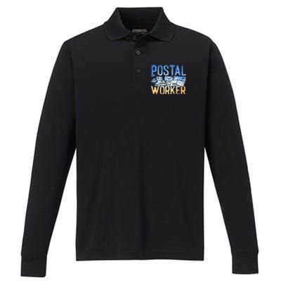 Postman Mailman Postal Worker Performance Long Sleeve Polo