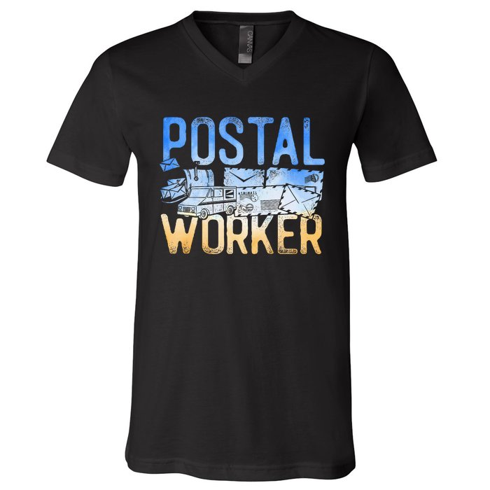 Postman Mailman Postal Worker V-Neck T-Shirt