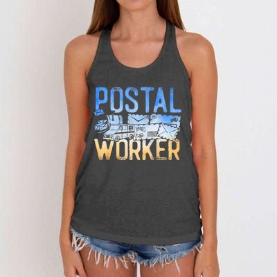 Postman Mailman Postal Worker Women's Knotted Racerback Tank