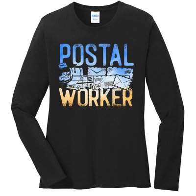 Postman Mailman Postal Worker Ladies Long Sleeve Shirt