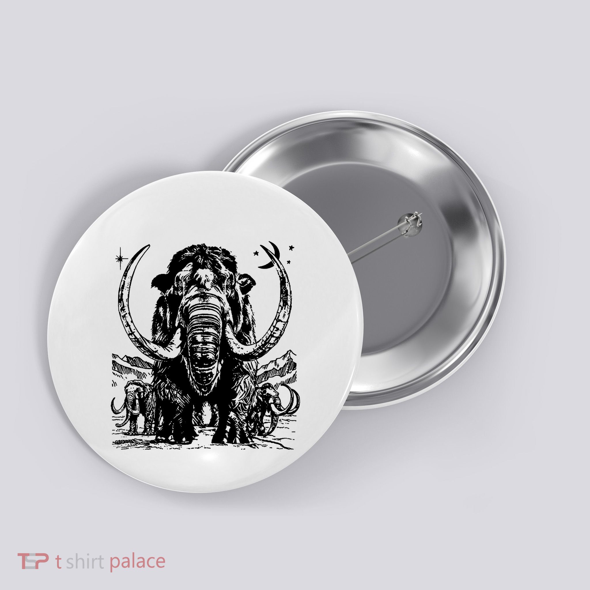 Prehistoric Mammoth Button