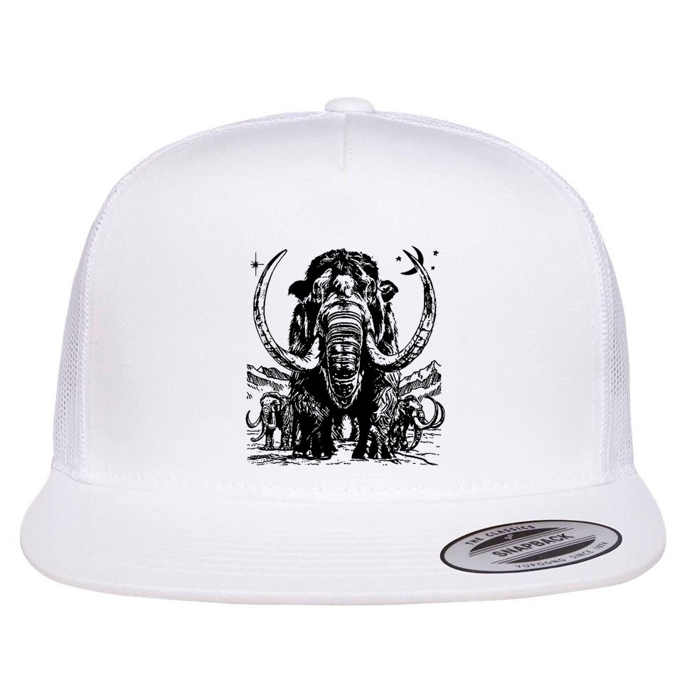 Prehistoric Mammoth Flat Bill Trucker Hat