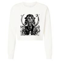 Prehistoric Mammoth Cropped Pullover Crew