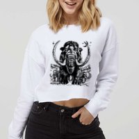 Prehistoric Mammoth Cropped Pullover Crew