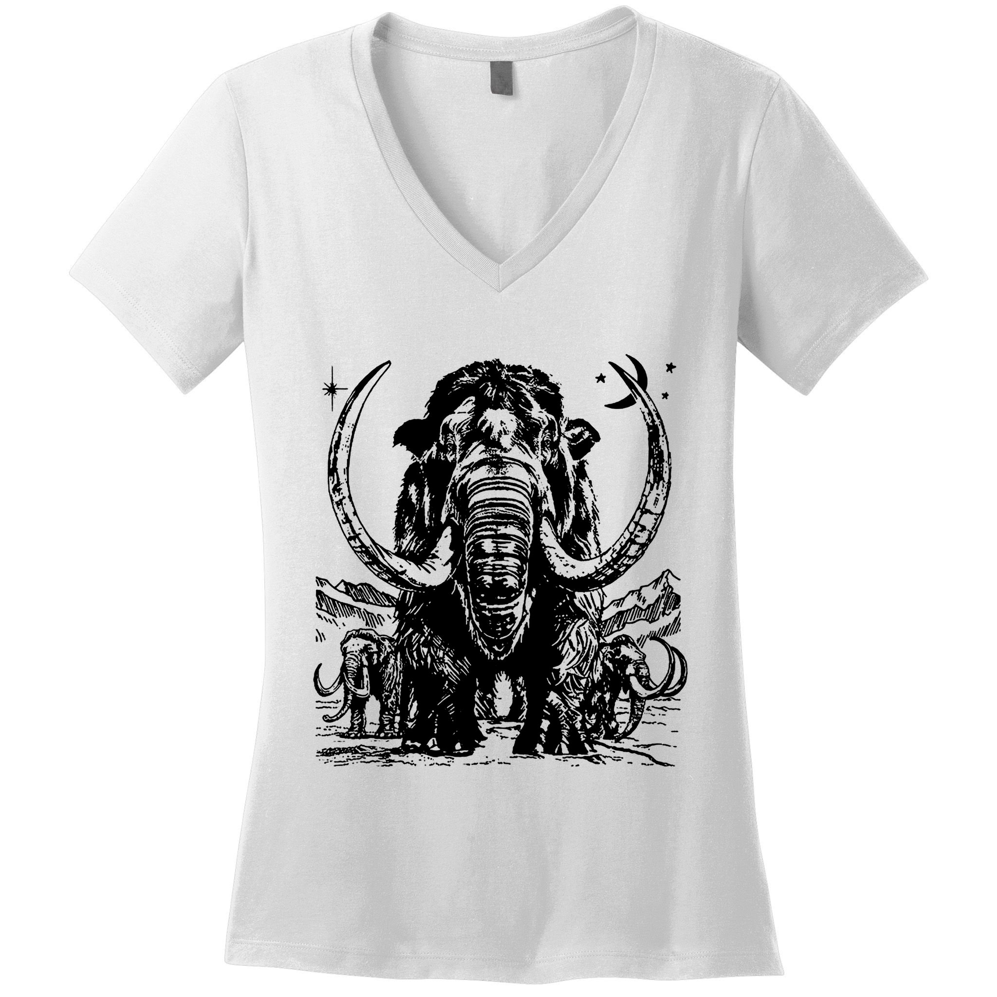 Prehistoric Mammoth Women's V-Neck T-Shirt