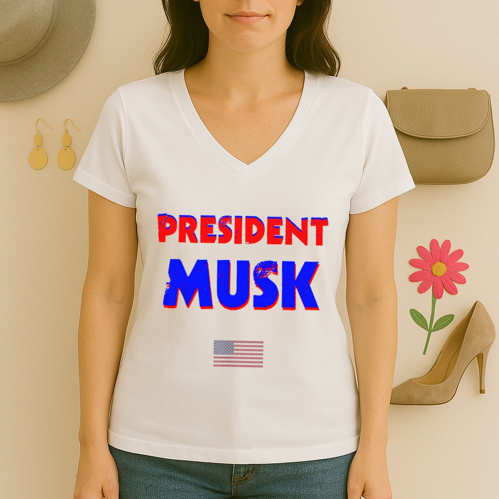 President Musk Women's V-Neck T-Shirt