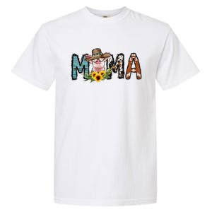 Pig Mama Pig Mom Sunflower Country Farm Life Cowhide Garment-Dyed Heavyweight T-Shirt