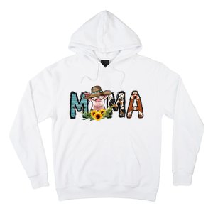 Pig Mama Pig Mom Sunflower Country Farm Life Cowhide Hoodie