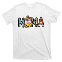 Pig Mama Pig Mom Sunflower Country Farm Life Cowhide T-Shirt