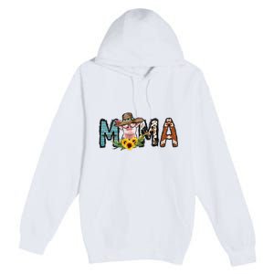 Pig Mama Pig Mom Sunflower Country Farm Life Cowhide Premium Pullover Hoodie