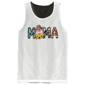 Pig Mama Pig Mom Sunflower Country Farm Life Cowhide Mesh Reversible Basketball Jersey Tank