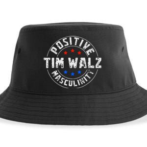 Positive Masculinity Pro Kamala Tim Walz 2024 Sustainable Bucket Hat