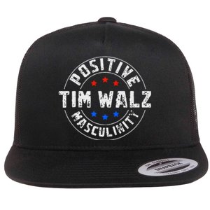 Positive Masculinity Pro Kamala Tim Walz 2024 Flat Bill Trucker Hat