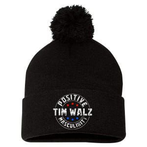 Positive Masculinity Pro Kamala Tim Walz 2024 Pom Pom 12in Knit Beanie