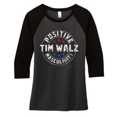 Positive Masculinity Pro Kamala Tim Walz 2024 Women's Tri-Blend 3/4-Sleeve Raglan Shirt