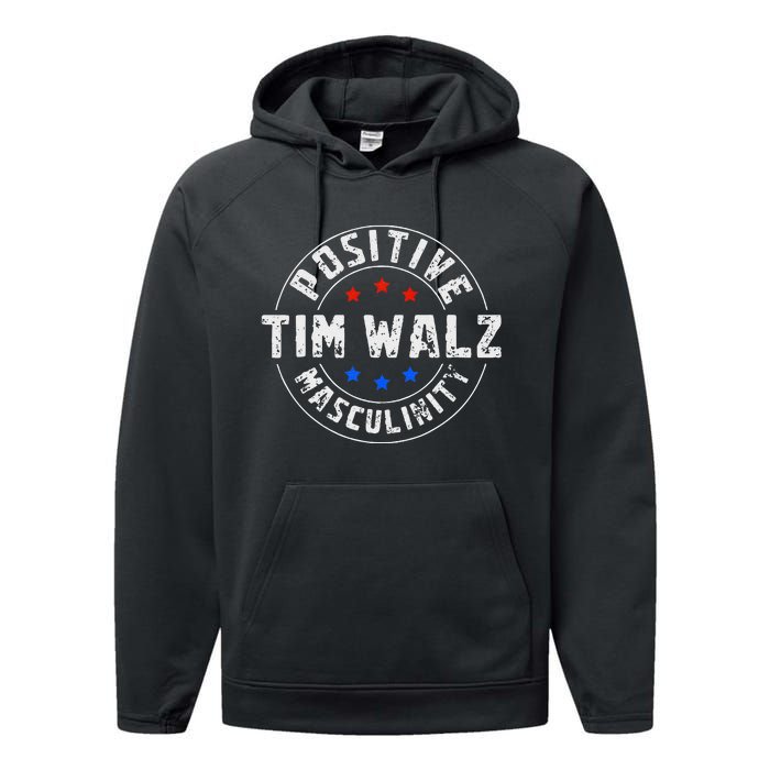 Positive Masculinity Pro Kamala Tim Walz 2024 Political Performance Fleece Hoodie