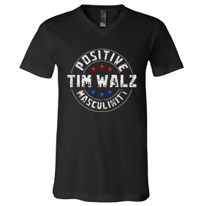 Positive Masculinity Pro Kamala Tim Walz 2024 Political V-Neck T-Shirt