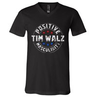 Positive Masculinity Pro Kamala Tim Walz 2024 Political V-Neck T-Shirt