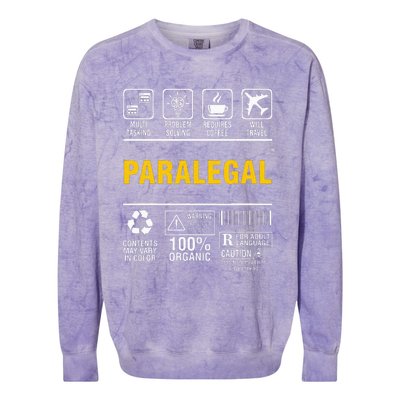 Paralegal Multitasking Problem Solving Coffee Lover Colorblast Crewneck Sweatshirt