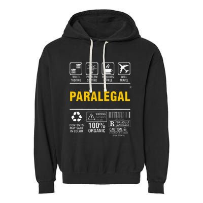 Paralegal Multitasking Problem Solving Coffee Lover Garment-Dyed Fleece Hoodie