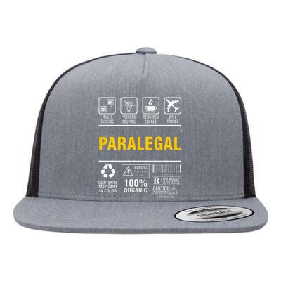 Paralegal Multitasking Problem Solving Coffee Lover Flat Bill Trucker Hat