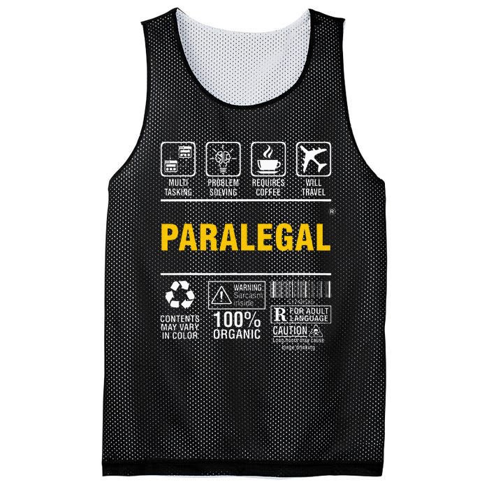 Paralegal Multitasking Problem Solving Coffee Lover Mesh Reversible Basketball Jersey Tank