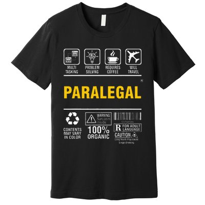 Paralegal Multitasking Problem Solving Coffee Lover Premium T-Shirt