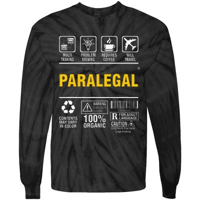 Paralegal Multitasking Problem Solving Coffee Lover Tie-Dye Long Sleeve Shirt