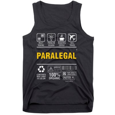 Paralegal Multitasking Problem Solving Coffee Lover Tank Top