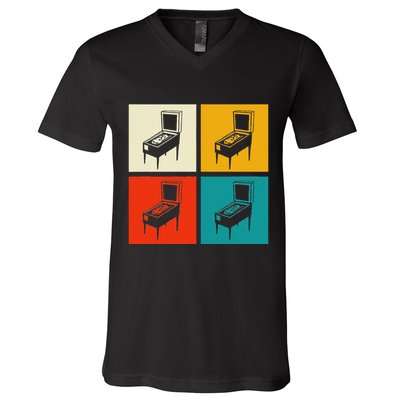 Pinball Machine Pinball Player Retro V-Neck T-Shirt