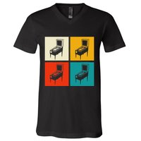 Pinball Machine Pinball Player Retro V-Neck T-Shirt