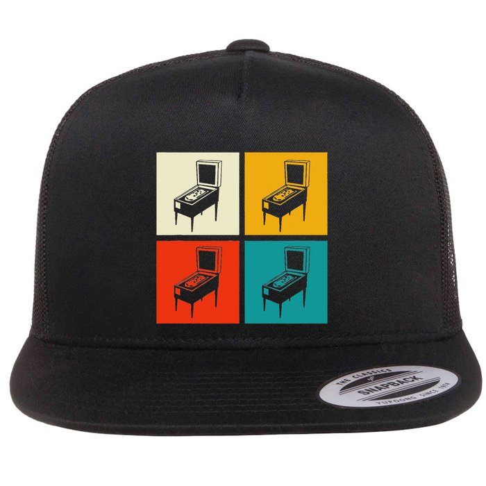 Pinball Machine Pinball Player Retro Flatbill Hat
