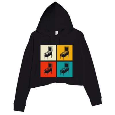 Pinball Machine Pinball Player Retro Crop Fleece Hoodie