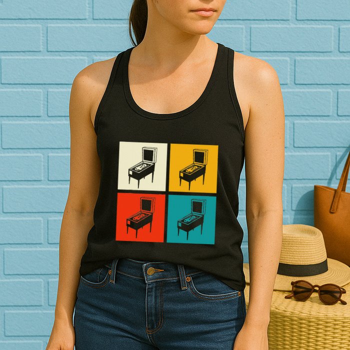 Pinball Machine Pinball Player Retro Womens Tank Top