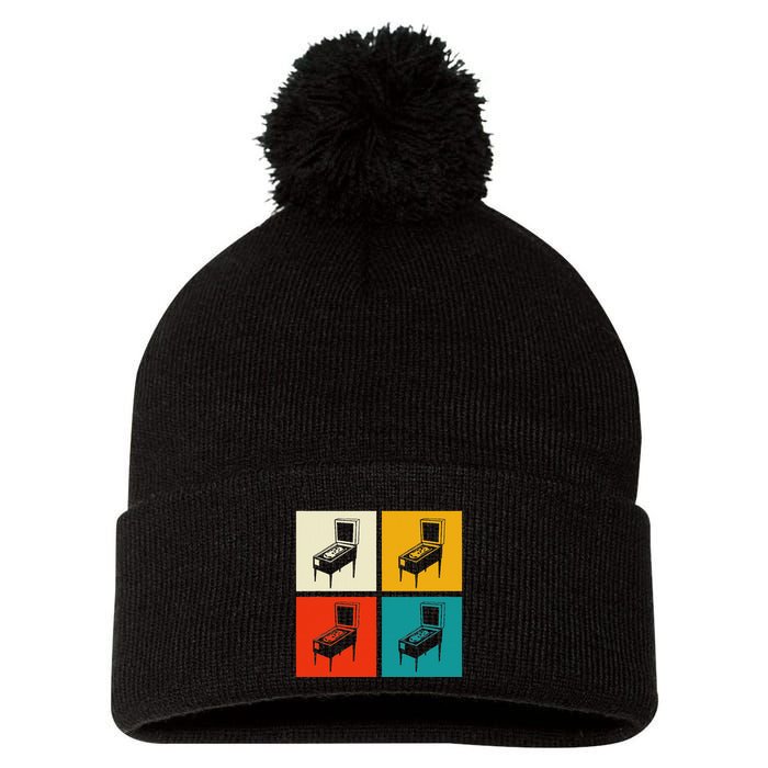 Pinball Machine Pinball Player Retro Pom Pom 12in Knit Beanie