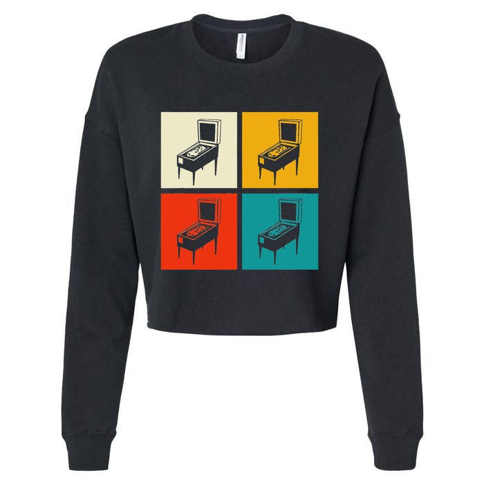 Pinball Machine Pinball Player Retro Cropped Pullover Crew