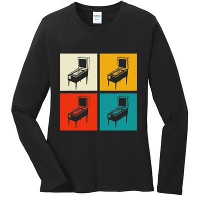 Pinball Machine Pinball Player Retro Ladies Long Sleeve Shirt