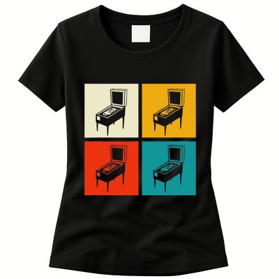 Pinball Machine Pinball Player Retro Womens T-Shirt