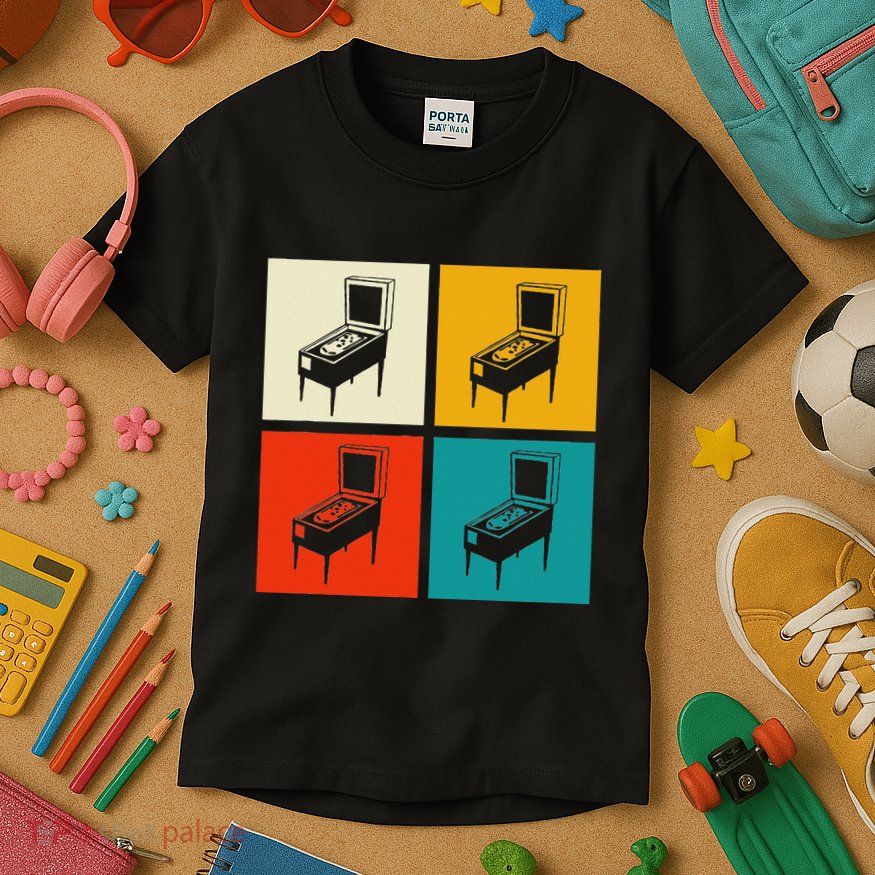 Pinball Machine Pinball Player Retro Kids T-Shirt