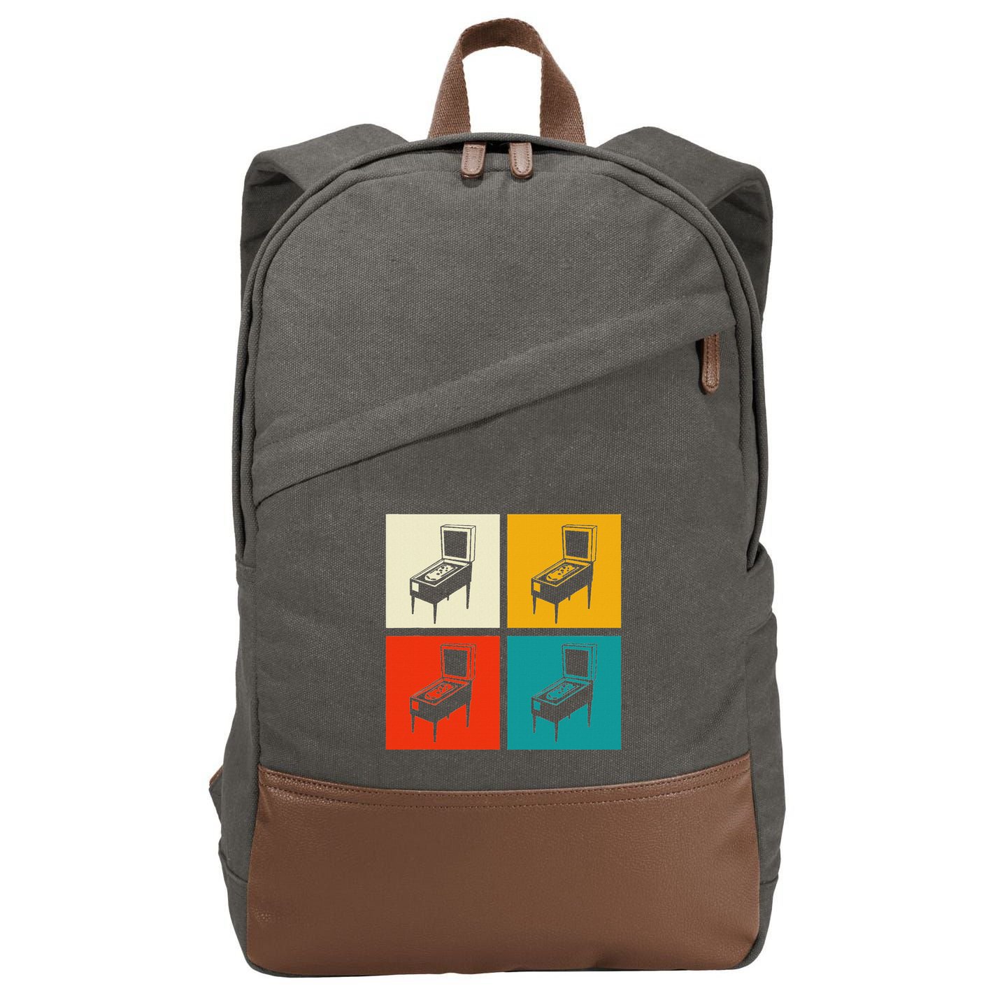 Pinball Machine Pinball Player Retro Cotton Canvas Backpack