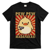 Pew Madafakas Pew Funny Meme Duck Goose Retro With Gun T-Shirt