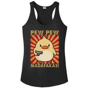 Pew Madafakas Pew Funny Meme Duck Goose Retro With Gun Ladies PosiCharge Competitor Racerback Tank