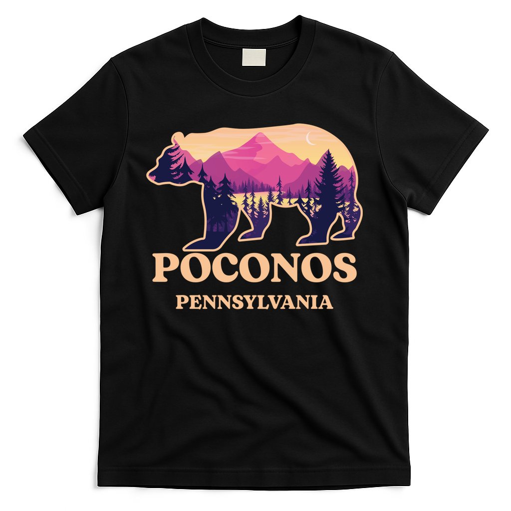 Poconos Mountains Pennsylvania Pa Bear Hiking Souvenirs T-Shirt