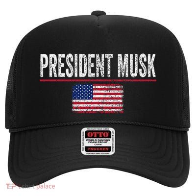 President Musk High Crown Mesh Back Trucker Hat